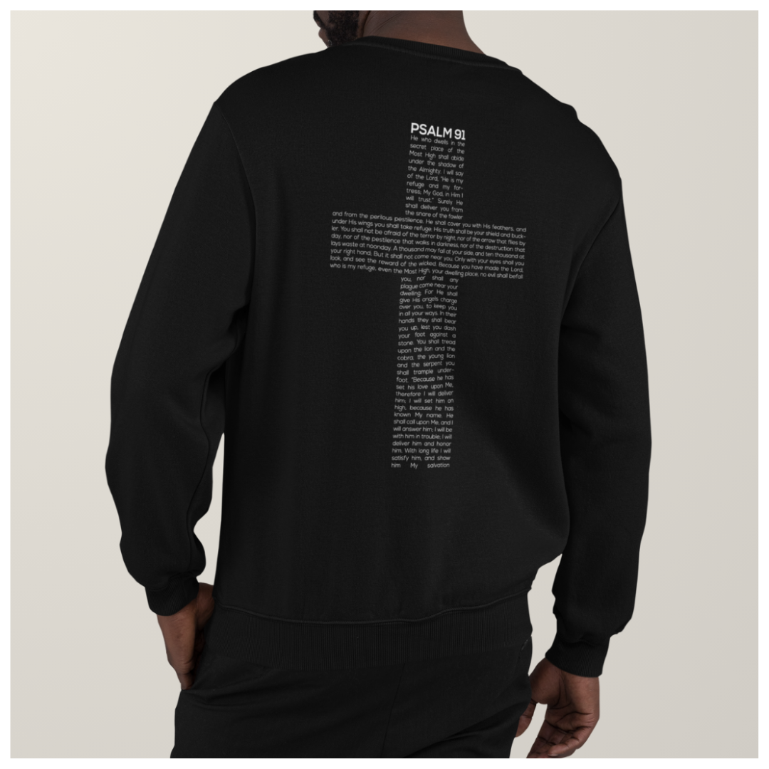 'Psalm 91 Cross' Organic Pullover