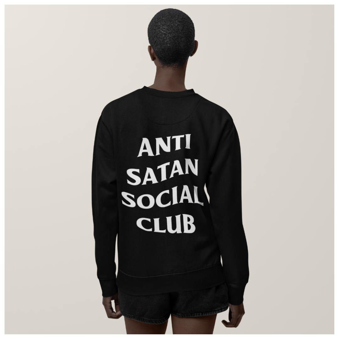 'Anti Satan Social Club' Oversize Sweatshirt