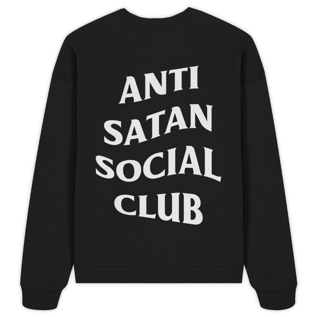 'Anti Satan Social Club' Oversize Sweatshirt