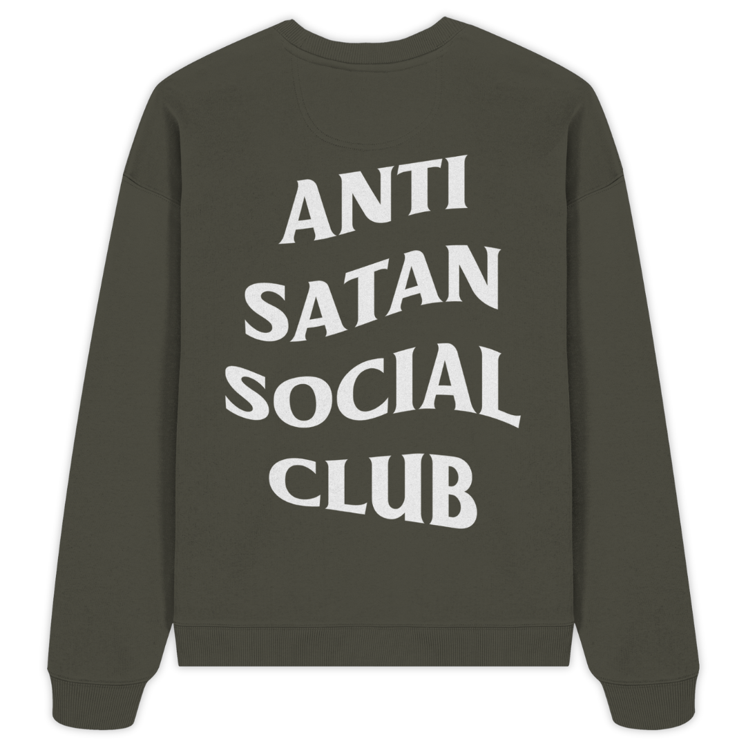 'Anti Satan Social Club' Oversize Sweatshirt