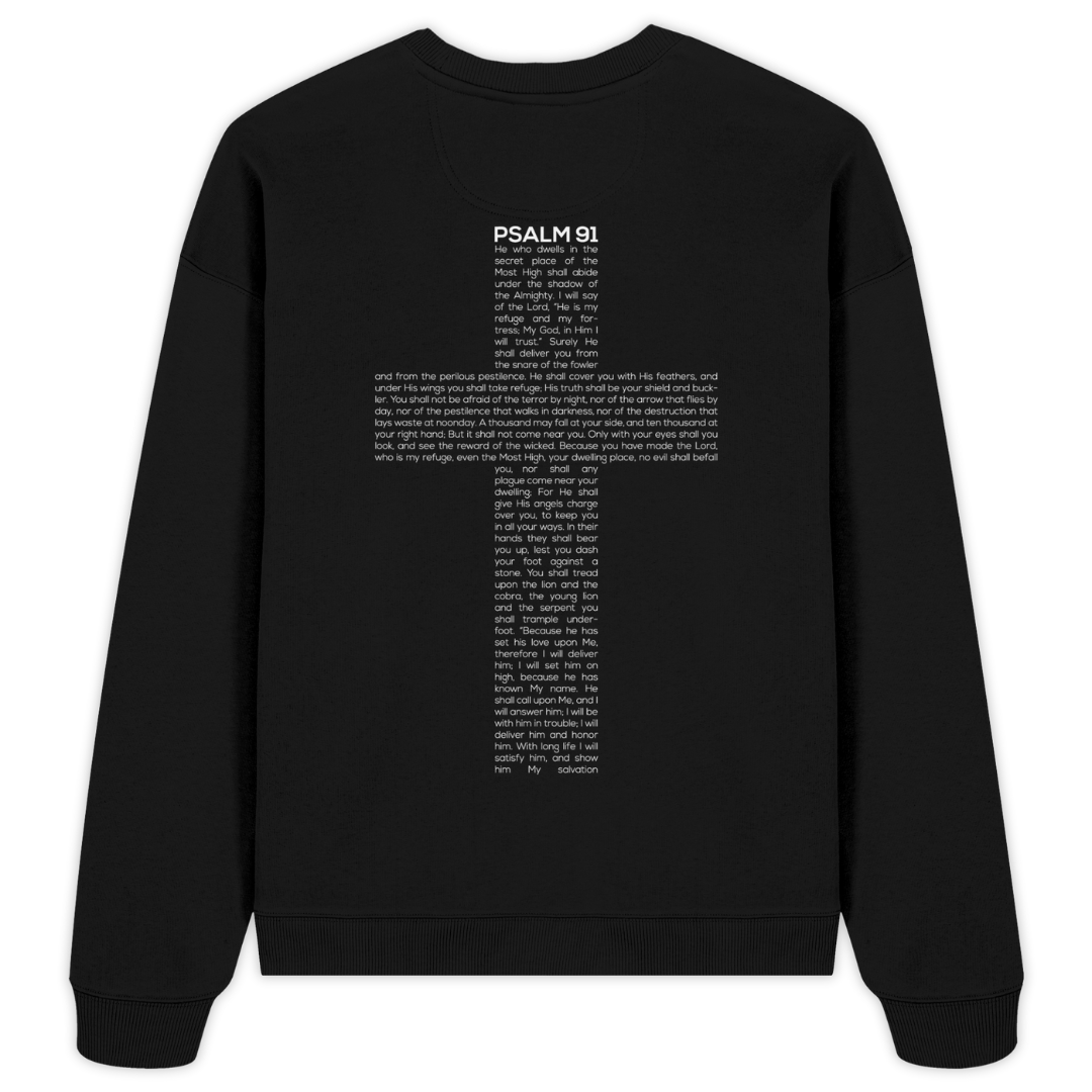 'Psalm 91 Cross' Oversize Sweatshirt