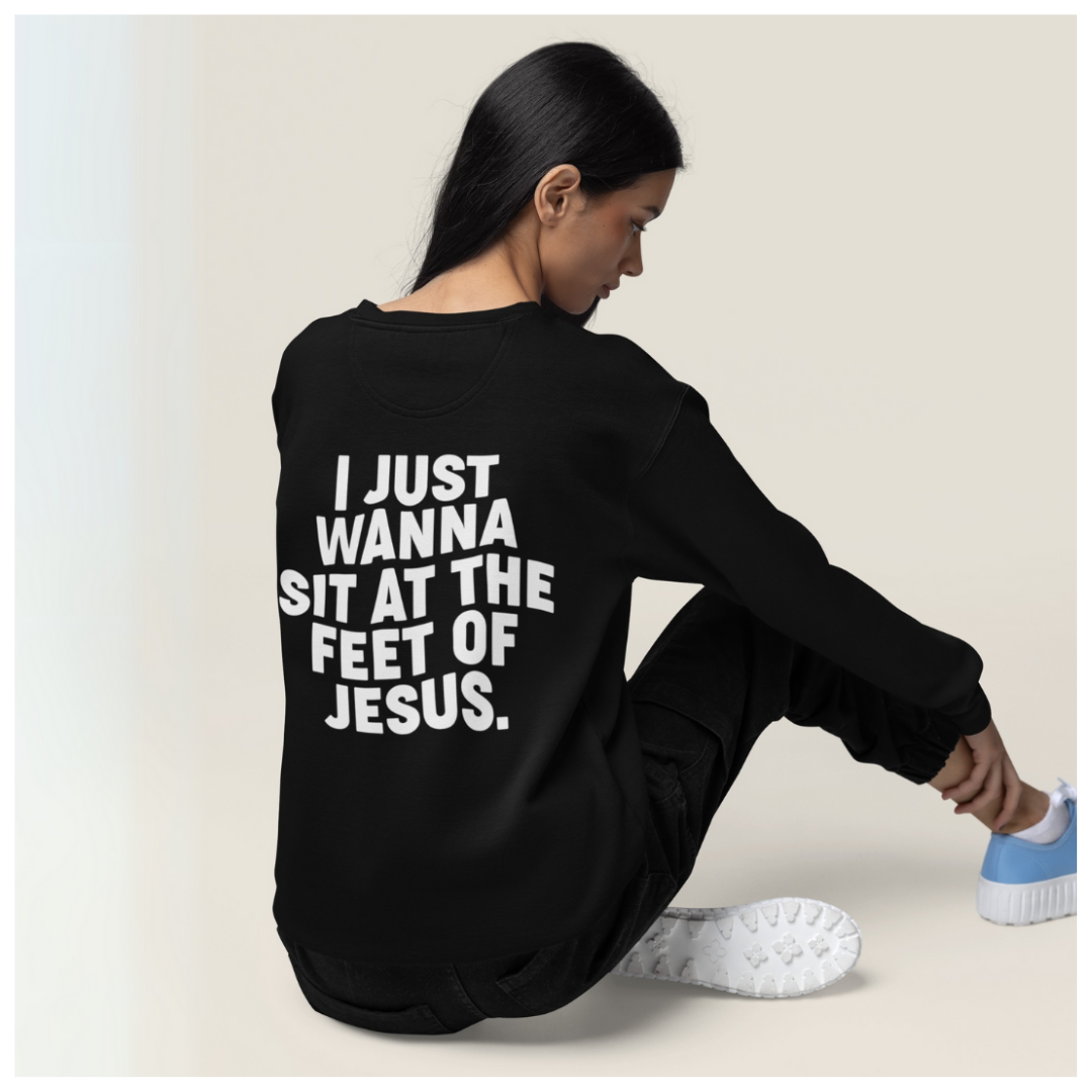 'At The Feet Of Jesus' Oversize Sweatshirt
