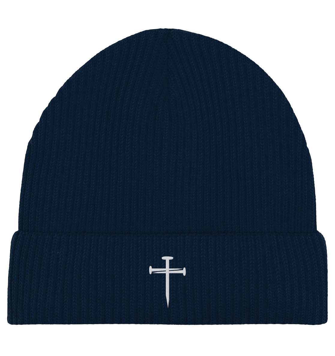 'Nail Cross' Organic Fisherman Beanie