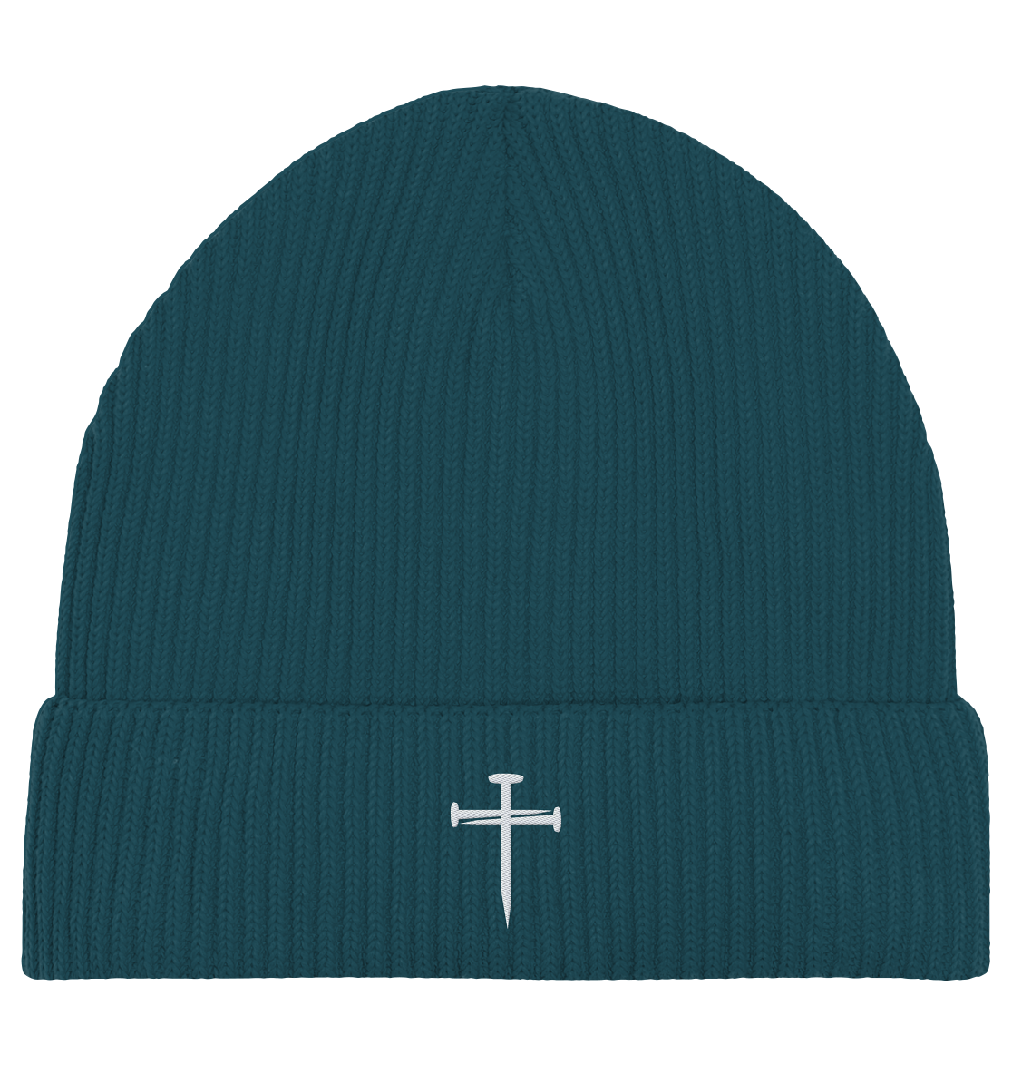 'Nail Cross' Organic Fisherman Beanie