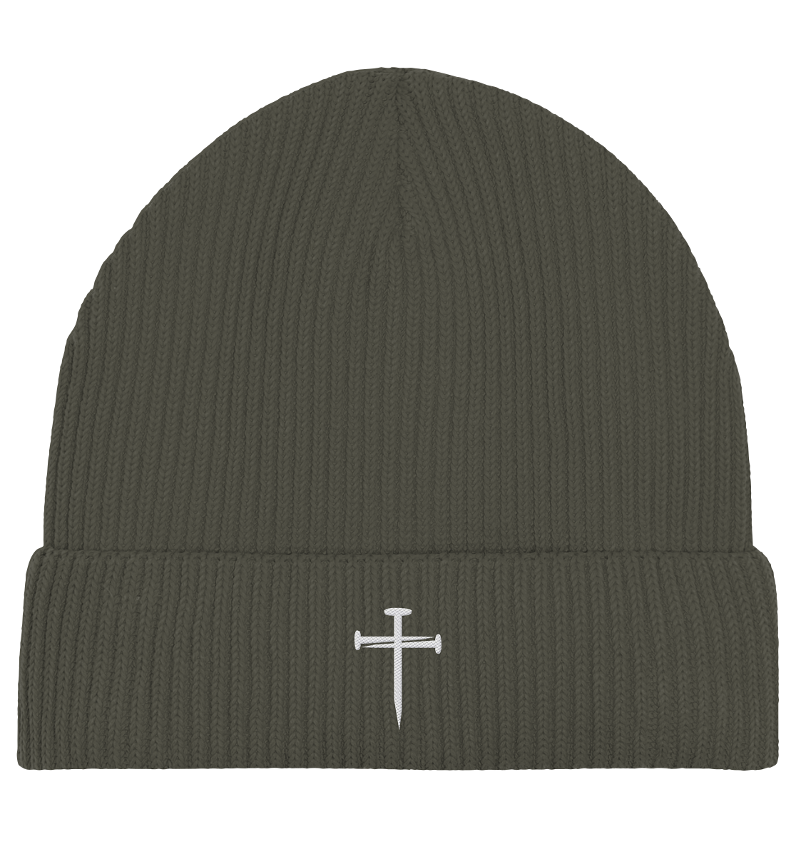 'Nail Cross' Organic Fisherman Beanie