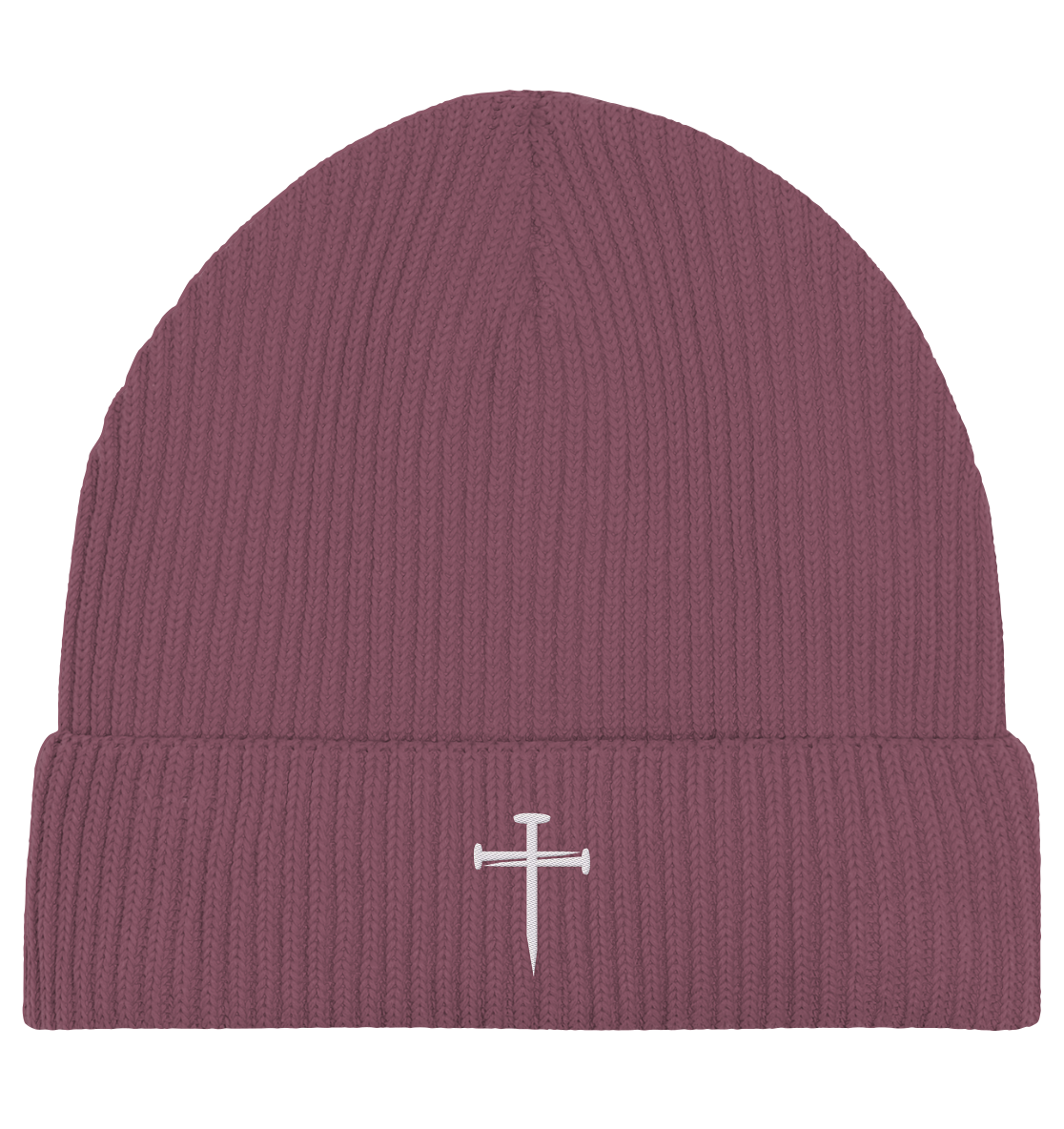'Nail Cross' Organic Fisherman Beanie