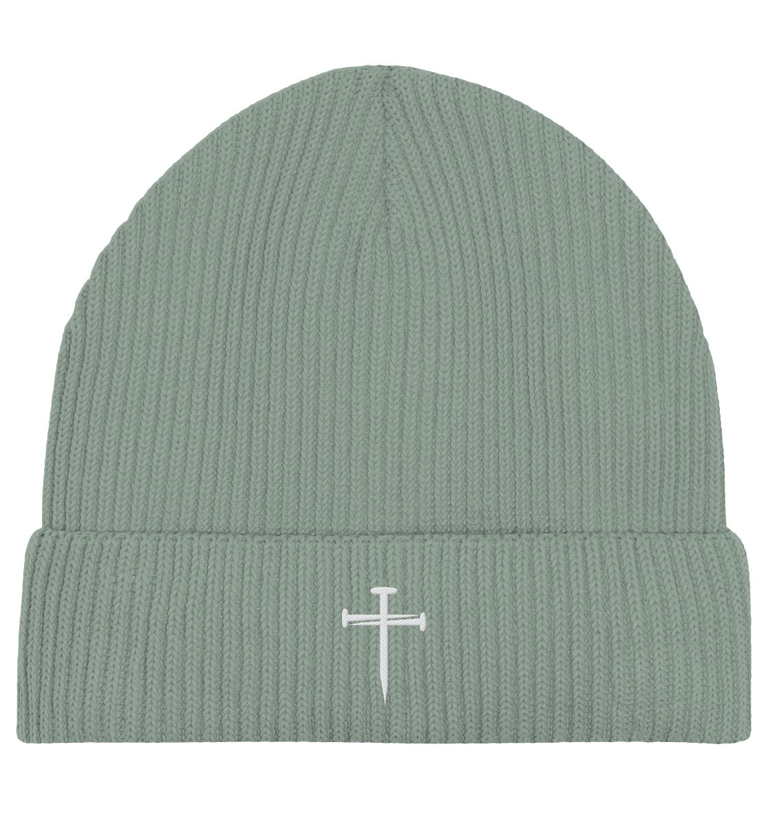 'Nail Cross' Organic Fisherman Beanie