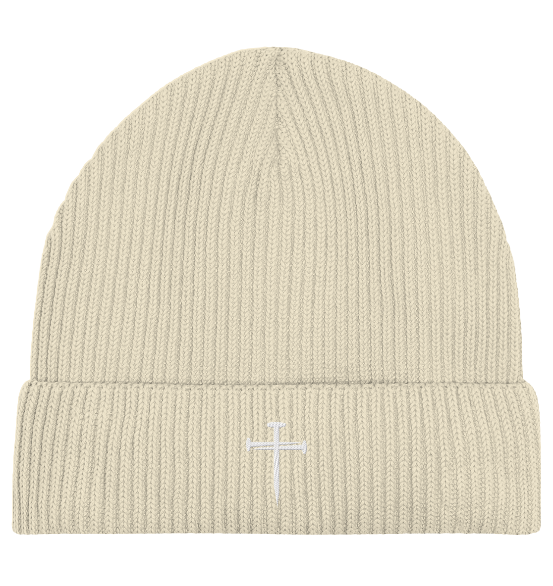 'Nail Cross' Organic Fisherman Beanie