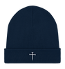 'Nail Cross' Organic Rib Beanie