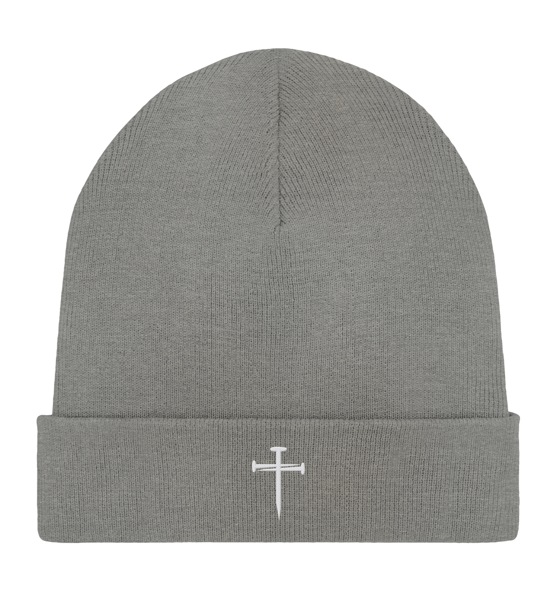 'Nail Cross' Organic Rib Beanie